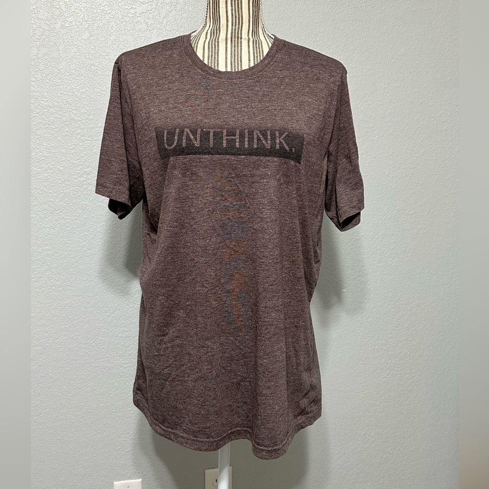 Yoga ‘unthink’ brown short sleeve T-shirt tee large - Picture 2 of 7